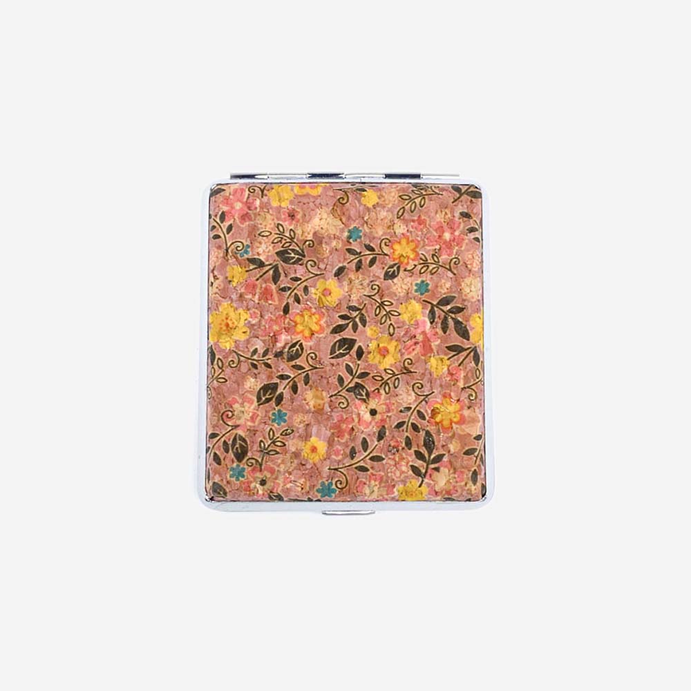 Cork Cigarette Case Flower and Leaf