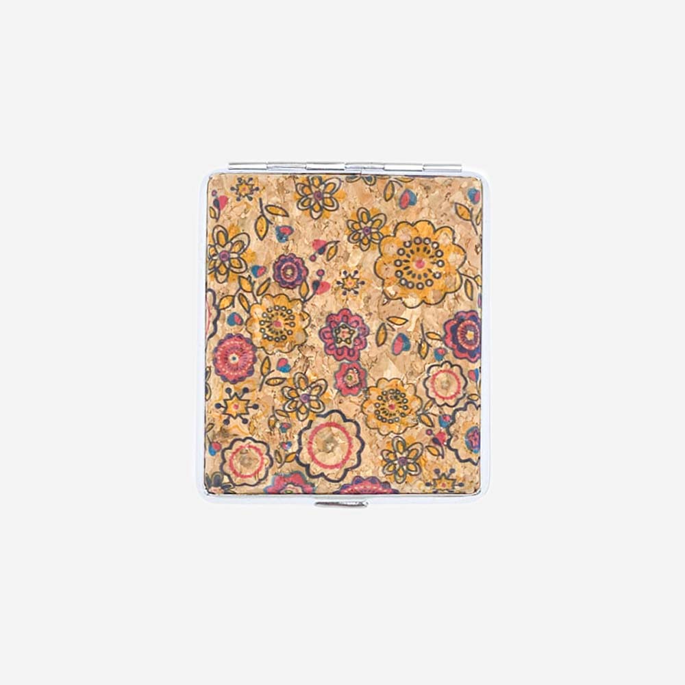 Cork Cigarette Case Flower Pattern