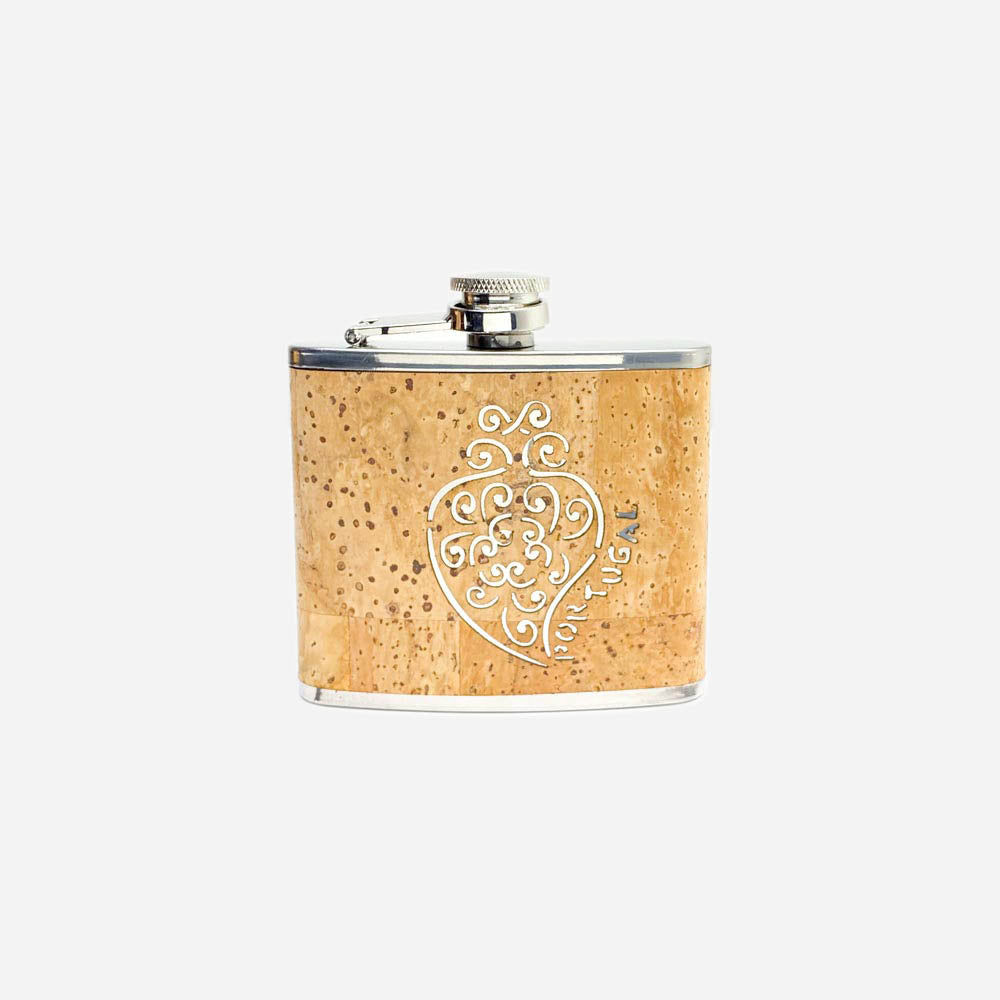 Cork Hip Flask Design Heart of Viana