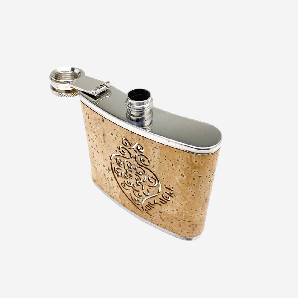 Cork Hip Flask Design Heart of Viana