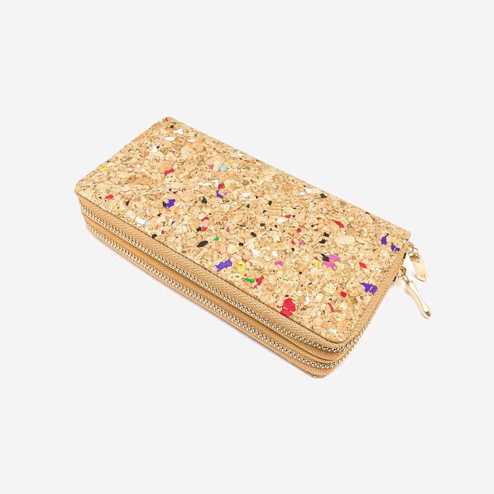 Natural Cork Wallet Dots