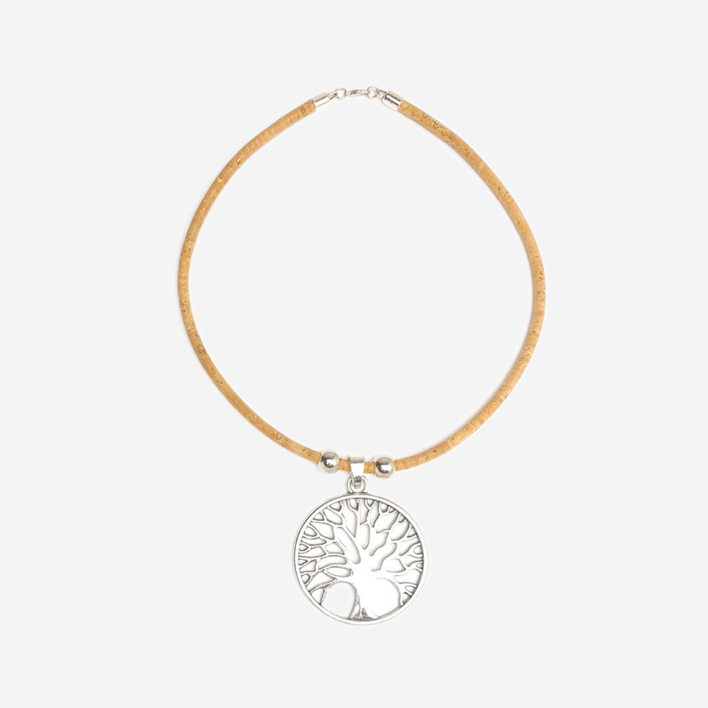 Handmade Natural Cork Necklace with Pendant Árvore da Vida LN1046